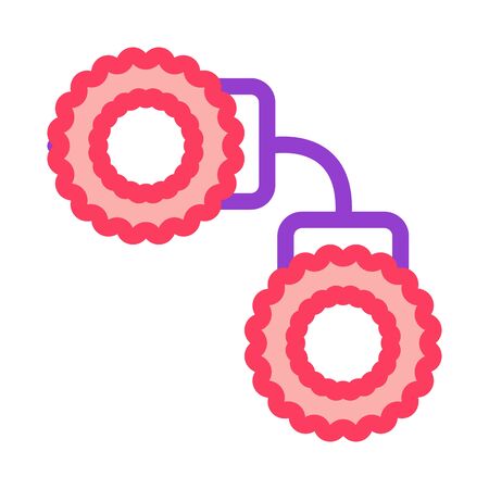 Handcuffs Sex Icon Vector. Outline Handcuffs Sex Sign. Isolated Contour Symbol Illustrationのイラスト素材