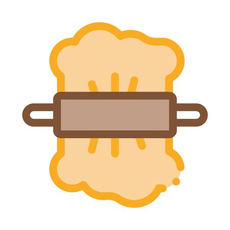 Rolling Dough Icon Vector. Outline Rolling Dough Sign. Isolated Contour Symbol Illustrationのイラスト素材