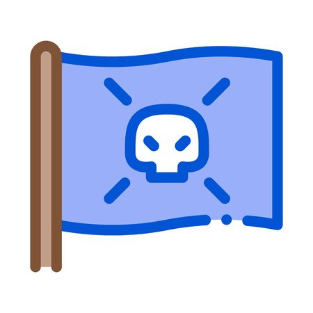 Pirate Flag Icon Vector. Outline Pirate Flag Sign. Isolated Contour Symbol Illustrationのイラスト素材