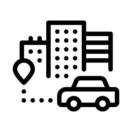 Machine Location Icon Vector. Outline Machine Location Sign. Isolated Contour Symbol Illustrationのイラスト素材