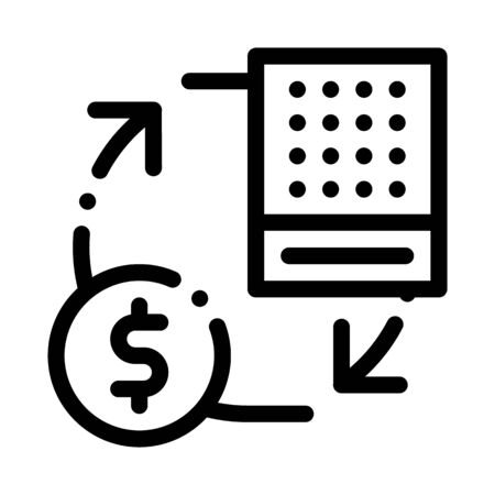 Exchange Lottery Sheet for Money Icon Vector. Outline Exchange Lottery Sheet for Money Sign. Isolated Contour Symbol Illustrationのイラスト素材