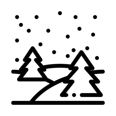 Night Forest Icon Vector. Outline Night Forest Sign. Isolated Contour Symbol Illustrationのイラスト素材