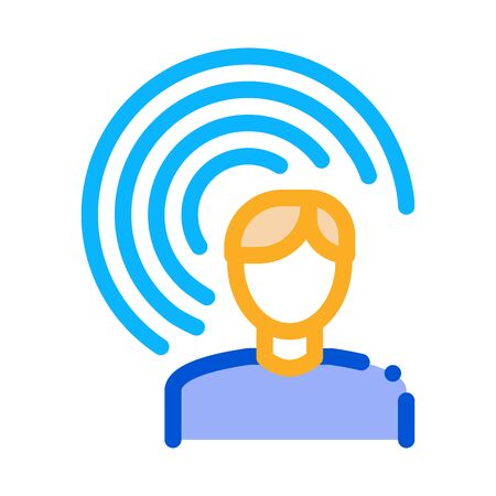 Male Hearing Icon Vector. Outline Male Hearing Sign. Isolated Contour Symbol Illustrationのイラスト素材