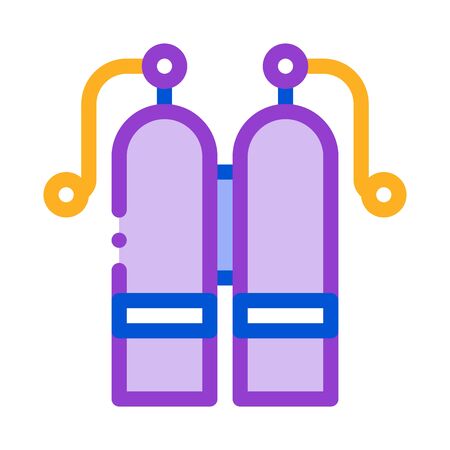 Oxygen Cylinder Icon Vector. Outline Oxygen Cylinder Sign. Isolated Contour Symbol Illustrationのイラスト素材