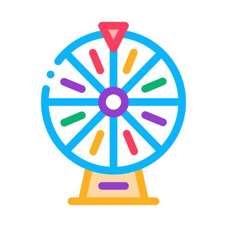 Wheel of Fortune Icon Vector. Outline Wheel of Fortune Sign. Isolated Contour Symbol Illustrationのイラスト素材