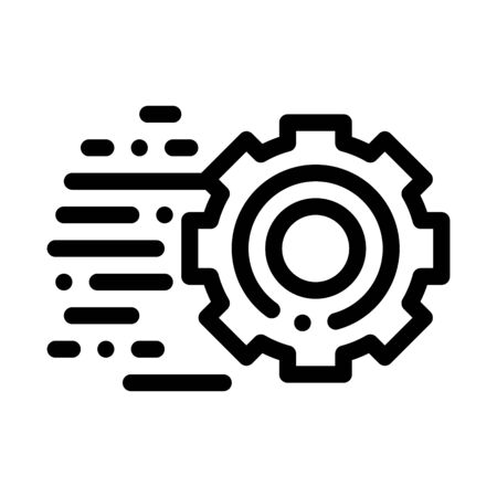 Speed Fast Gear Icon Vector. Outline Speed Fast Gear Sign. Isolated Contour Symbol Illustrationのイラスト素材