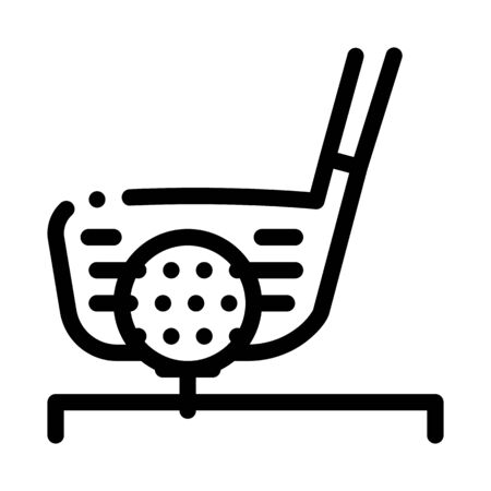 Golf Putter Ball Icon Vector. Outline Golf Putter Ball Sign. Isolated Contour Symbol Illustrationのイラスト素材