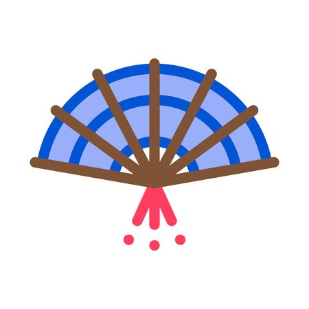 South Korea Fan Icon Vector. Outline South Korea Fan Sign. Isolated Contour Symbol Illustrationのイラスト素材