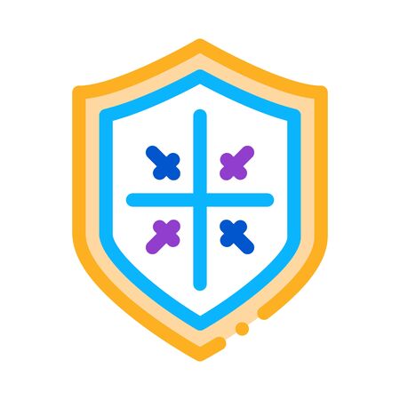 Shield Protection Icon Vector. Outline Shield Protection Sign. Color Isolated Contour Symbol Illustrationのイラスト素材