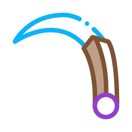 Curved Knife Icon Vector. Outline Curved Knife Sign. Color Isolated Contour Symbol Illustrationのイラスト素材