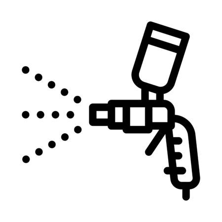 Paint Spray Tool Icon Vector. Outline Paint Spray Tool Sign. Isolated Contour Symbol Illustrationのイラスト素材