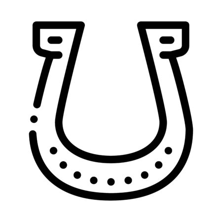 Horseshoe Icon Vector. Outline Horseshoe Sign. Isolated Contour Symbol Illustrationのイラスト素材