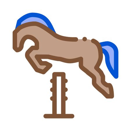 Jumping Horse Icon Vector. Outline Jumping Horse Sign. Isolated Contour Symbol Illustrationのイラスト素材
