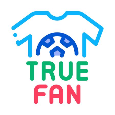 T-shirt True Fan Icon Vector. Outline T-shirt True Fan Sign. Isolated Contour Symbol Illustrationのイラスト素材