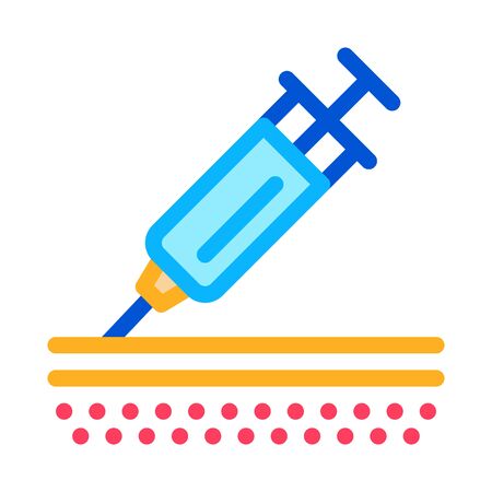 injection of syringe under skin icon vector. injection of syringe under skin sign. color contour symbol illustrationのイラスト素材
