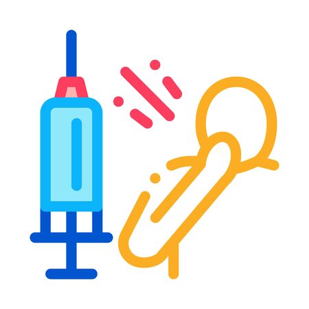 syringe man fear icon vector. syringe man fear sign. color contour symbol illustrationのイラスト素材