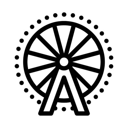 ferris wheel icon vector. ferris wheel sign. isolated contour symbol illustrationのイラスト素材
