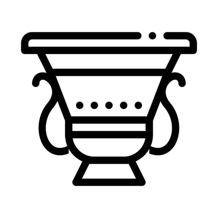 ancient greek feast bowl icon vector. ancient greek feast bowl sign. isolated contour symbol illustrationのイラスト素材