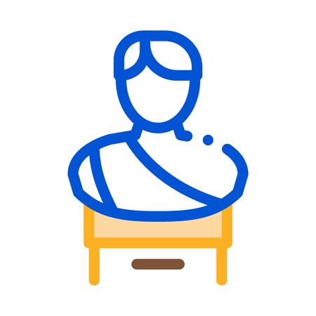 bust of greek emperor icon vector. bust of greek emperor sign. color symbol illustrationのイラスト素材