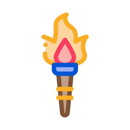 greek fire torch icon vector. greek fire torch sign. color symbol illustrationのイラスト素材