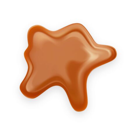 Caramel Toffee Delicious Creamy Splash Vector. Confectionery Toffee Dripped Liquid Dessert, Flow Melted Smooth Natural Sauce. Culinary Tasty Home Made Syrup Mockup Realistic 3d Illustrationのイラスト素材