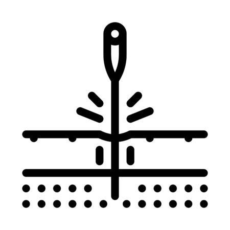 sticking needle into skin icon vector. sticking needle into skin sign. isolated contour symbol illustrationのイラスト素材