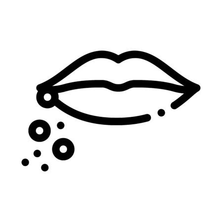 dermatitis near lips icon vector. dermatitis near lips sign. isolated contour symbol illustrationのイラスト素材