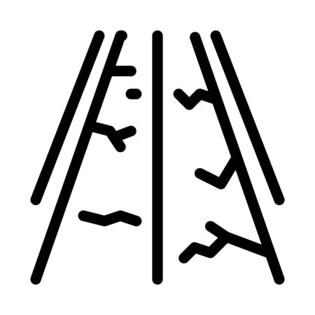 fault gorge on road icon vector. fault gorge on road sign. isolated contour symbol illustrationのイラスト素材