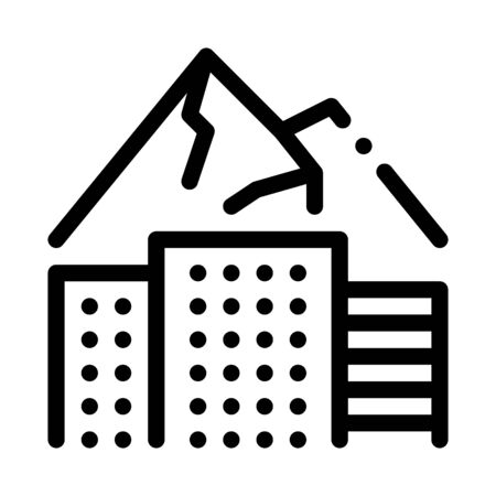 high-rise buildings among mountains icon vector. high-rise buildings among mountains sign. isolated contour symbol illustrationのイラスト素材