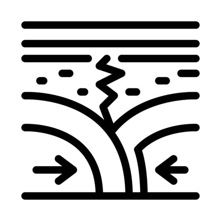 act earthquakes to soil icon vector outline illustrationのイラスト素材