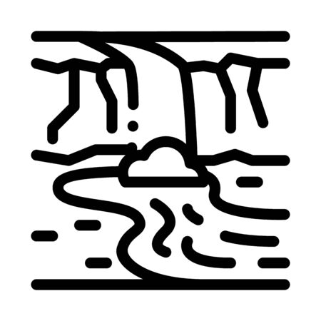 river among mountains icon vector. river among mountains sign. isolated contour symbol illustrationのイラスト素材