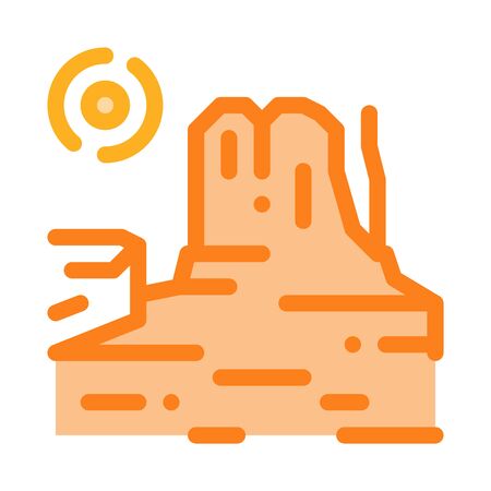 rocky gorge icon vector. rocky gorge sign. color symbol illustrationのイラスト素材