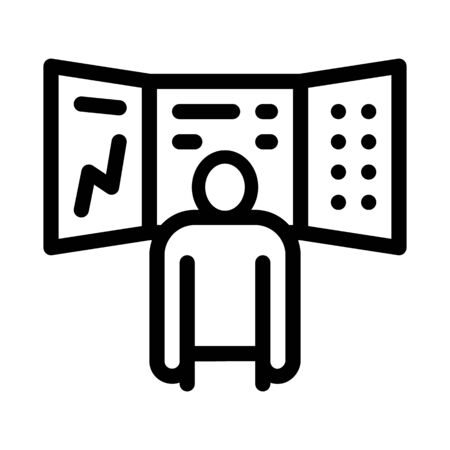 promotion board and observing person icon vector. promotion board and observing person sign. isolated contour symbol illustrationのイラスト素材
