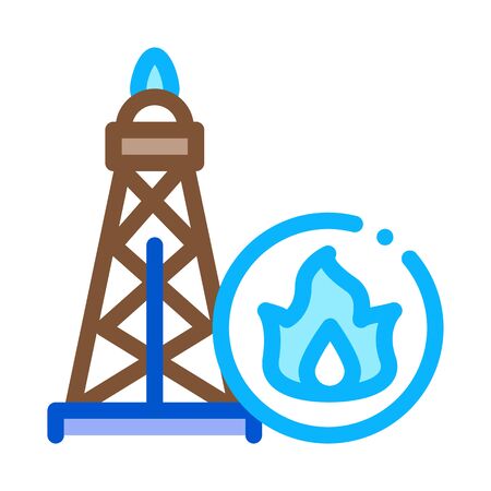 gas tower icon vector. gas tower sign. color symbol illustrationのイラスト素材