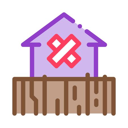 enclosed non-residential building icon vector. enclosed non-residential building sign. color symbol illustrationのイラスト素材