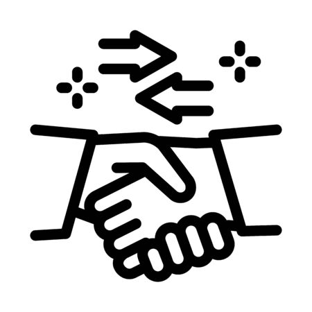 handshake exchange agreement icon vector. handshake exchange agreement sign. isolated contour symbol illustrationのイラスト素材