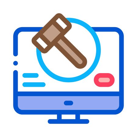 computer version of auction icon vector. computer version of auction sign. color symbol illustrationのイラスト素材