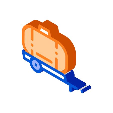 Uniaxial Trailer Vehicle vector isometric sign. color isolated symbol illustrationのイラスト素材