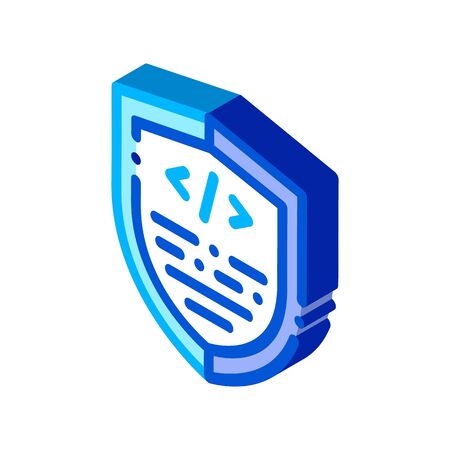 Coding Antivirus Program vector isometric sign. color isolated symbol illustrationのイラスト素材
