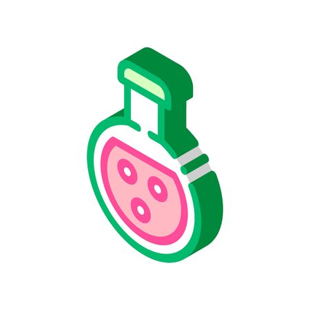 Flask With Chemical Liquid vector isometric sign. color isolated symbol illustrationのイラスト素材