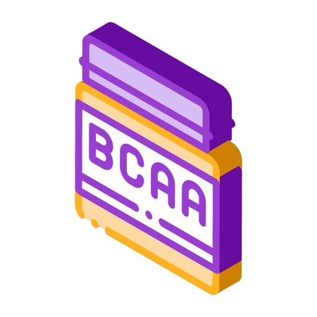 Bcaa Bottle Sport Nutrition vector isometric sign. color isolated symbol illustrationのイラスト素材