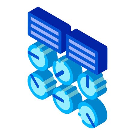 Water Hydraulic Engineering Station Vector Icon Sign isometric color isolated symbol illustrationのイラスト素材