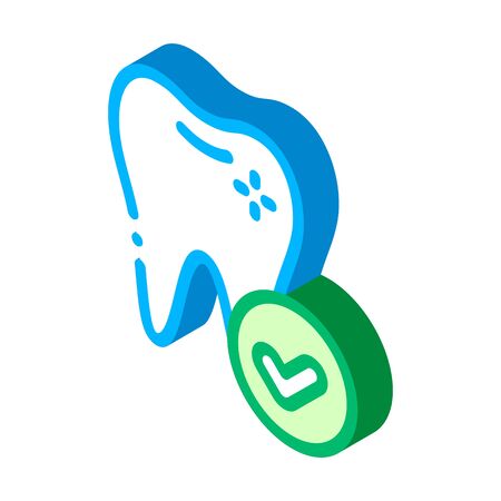 Dentist Stomatology Healthy Tooth vector isometric sign. color isolated symbol illustrationのイラスト素材