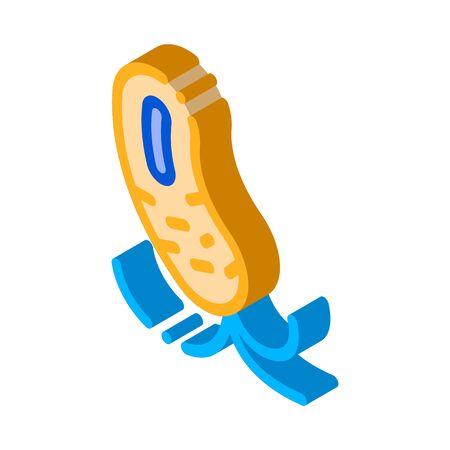 Microscopic Bacterium With Tails vector isometric sign. color isolated symbol illustrationのイラスト素材