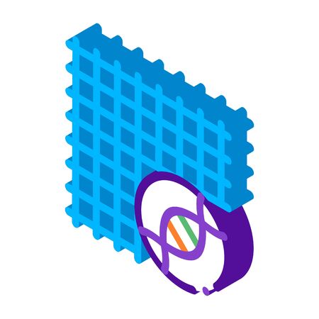 Medical Surgical Mesh Biomaterial vector isometric sign. color isolated symbol illustrationのイラスト素材