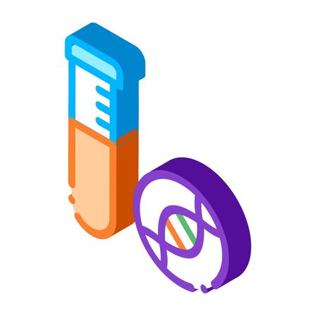 Glass Vial With Liquid Biomaterial vector isometric sign. color isolated symbol illustrationのイラスト素材