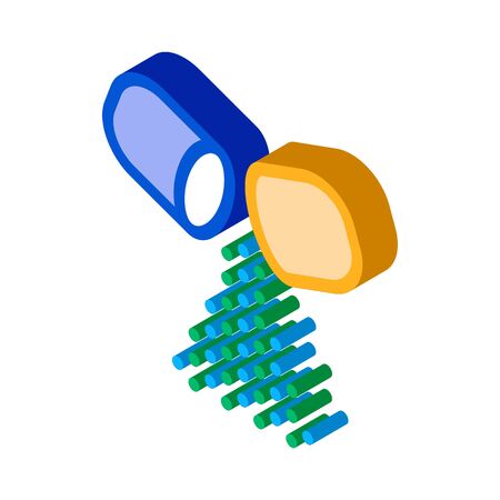 Capsule Inside Supplements Icon Vector isometric sign. color isolated symbol illustrationのイラスト素材