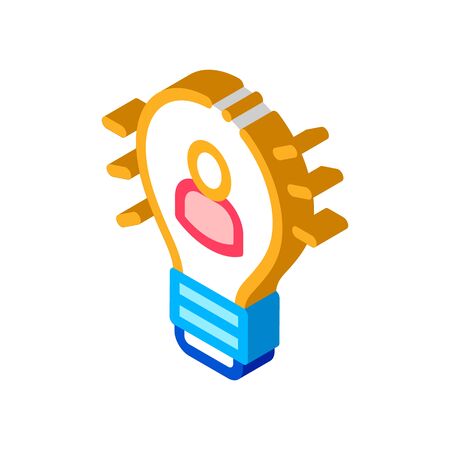 Quick Wits Human Talent Icon Vector isometric sign. color isolated symbol illustrationのイラスト素材