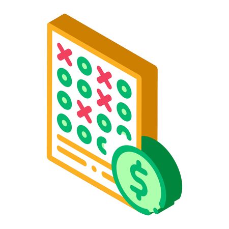Bet Sheet Betting And Gambling Icon Vector isometric sign. color isolated symbol illustrationのイラスト素材