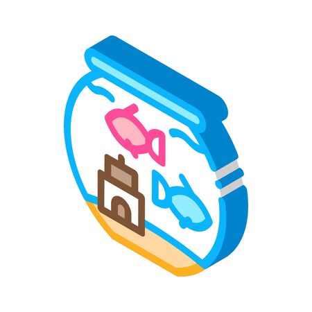Aquarium Icon Vector. Isometric Aquarium sign. color isolated symbol illustrationのイラスト素材